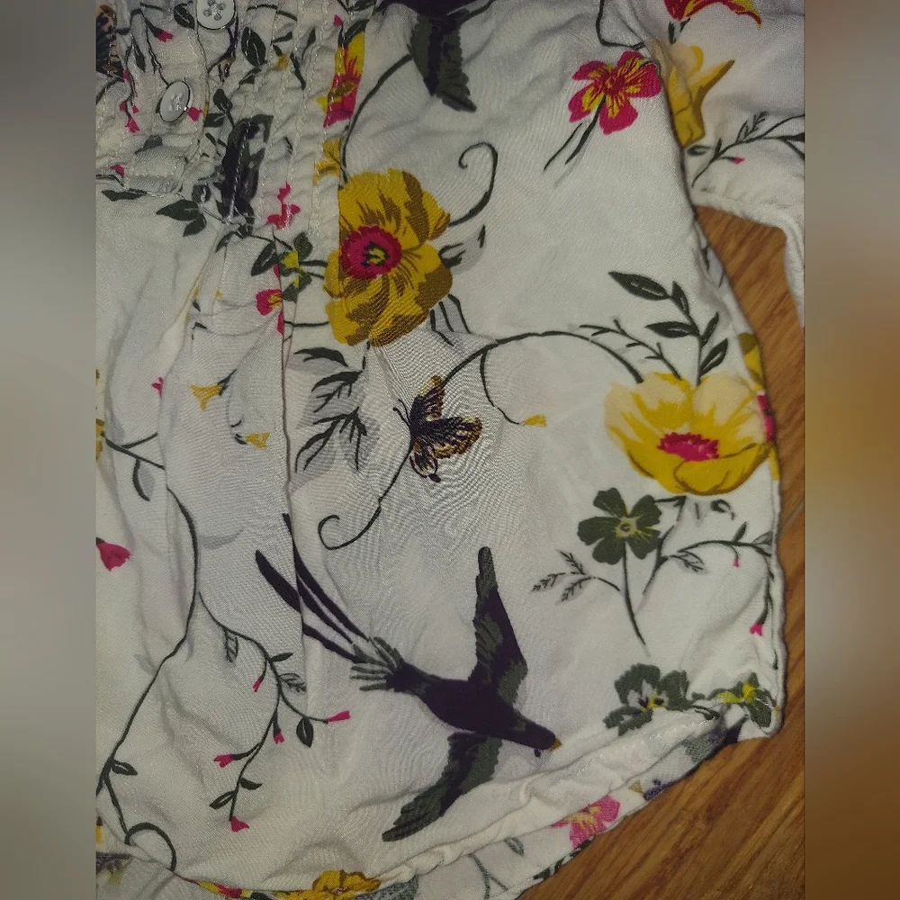 🎁 10/$25- Old Navy pintuck tunic, 12-18 months, floral and bird